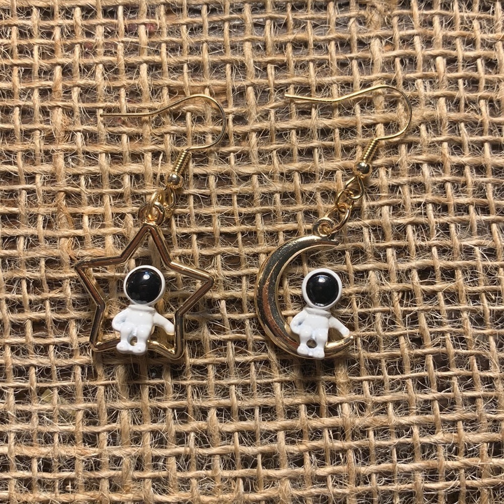 Nwt Handmade Astronaut Earrings